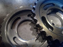 Damage to cam drive sprocket.