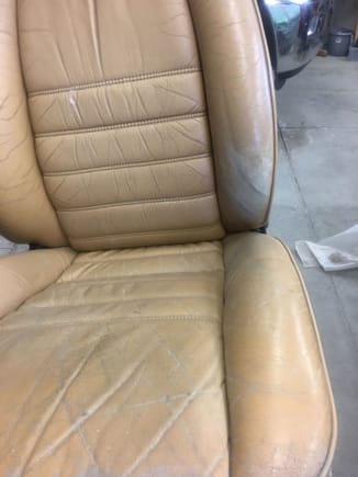Drivers seat before reconditioning