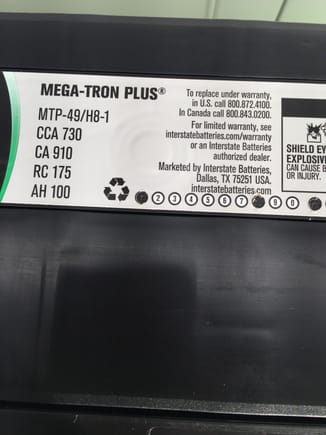 Mega-Tron Plus Interstate Battery Sticker