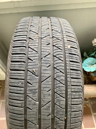 Tread wear for two tires.  Other two is less, but definitely still good.  These were installed at the last dealer service in late 2018 and has had approximately 5k miles driven since.