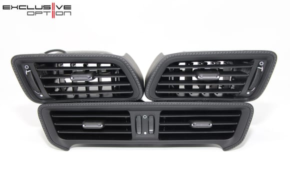 991 Leather AC Vents (Black Leather with matching stitching)