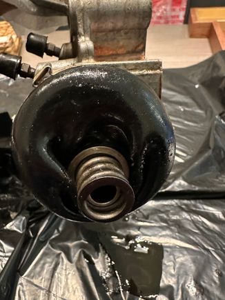 Totally softened out and the clip seperated from the pin piston