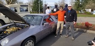 This is Randy's car and this photo is of me with a local longtime 928 OB owner. He didn't bring his car but managed to come and share some knowledge