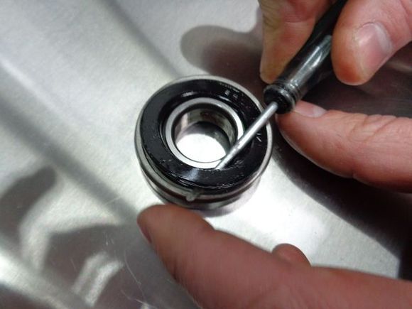 Disassembling the bearing.