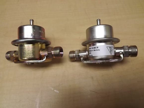 Rear dampers. S4 on left, S3 on right.
Externally, 100% exactly the same!
Interchangeable?
Not hardly!
Different, internally, to deal with the difference in fuel pressure, between the two different models! 