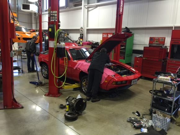 Gary from Auto Assets working on the Red Witch.