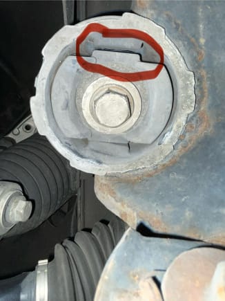 Picture of the crack circled 