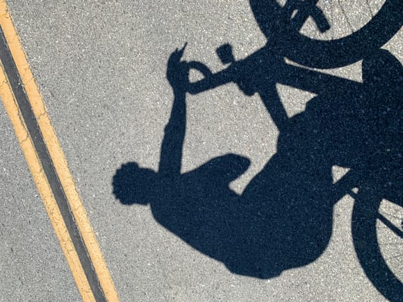 it's not easy to outride your shadow. I have not succeeded yet.