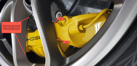 OEM Spyder/GT4 wheel with PCCB calipers