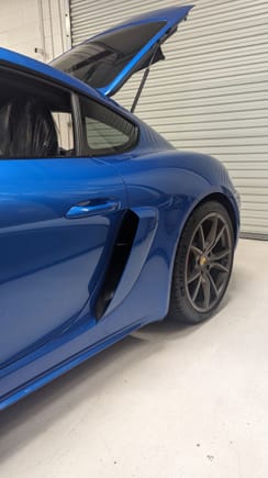 Side scoops are on, the GT4 imprints were filled in before they were painted to match.