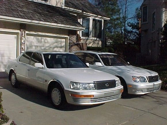 My 1990 and 2000 LS400 sedans just before I sold the 1990 to a friend in 2003.