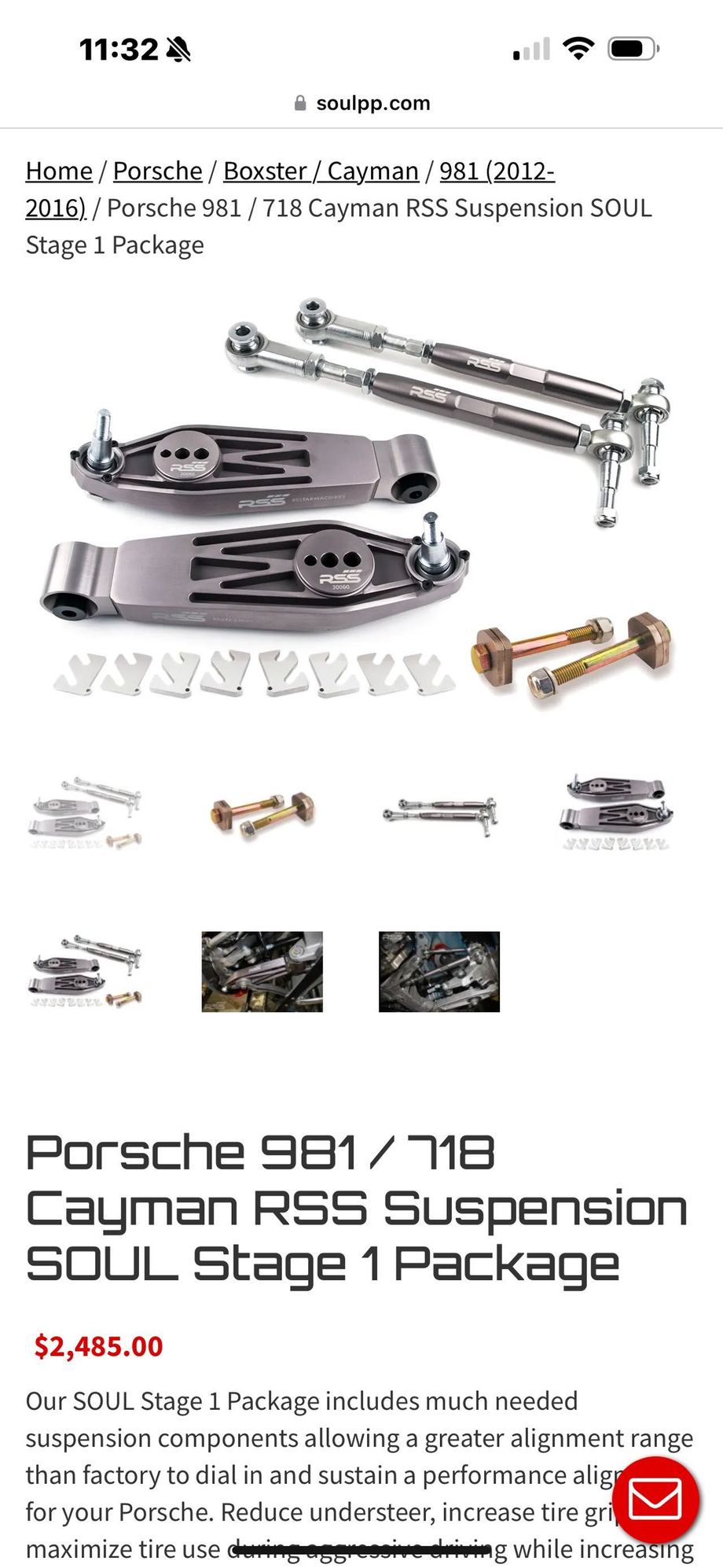 Steering/Suspension - RSS Front bump steer, rear suspension kit for 718 GT4/Spyder/GTS 4.0 - Used - 2020 to 2024 Porsche 718 - Lake Forest, CA 90631, United States