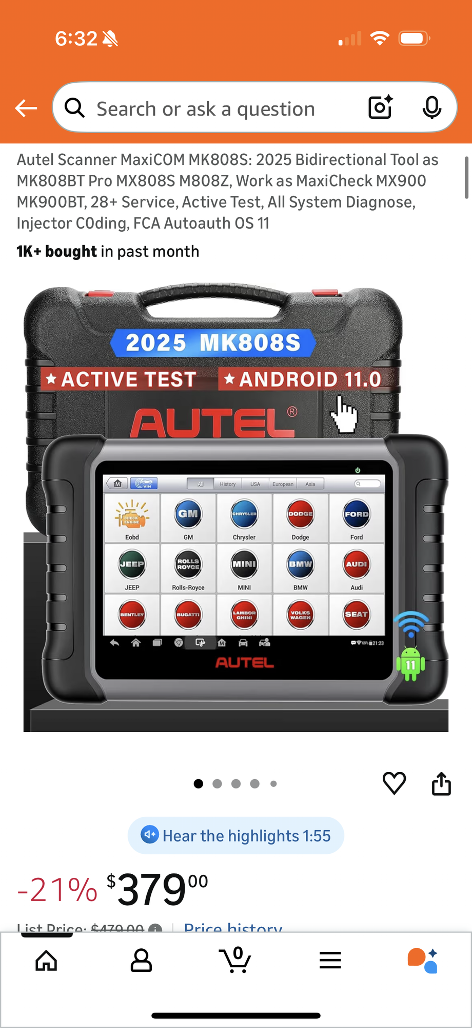 Accessories - Autel MK808S automotive diagnostic scan tool - used for my 992 oil/service resets - Used - All Years Any Make All Models - Tampa, FL 33611, United States