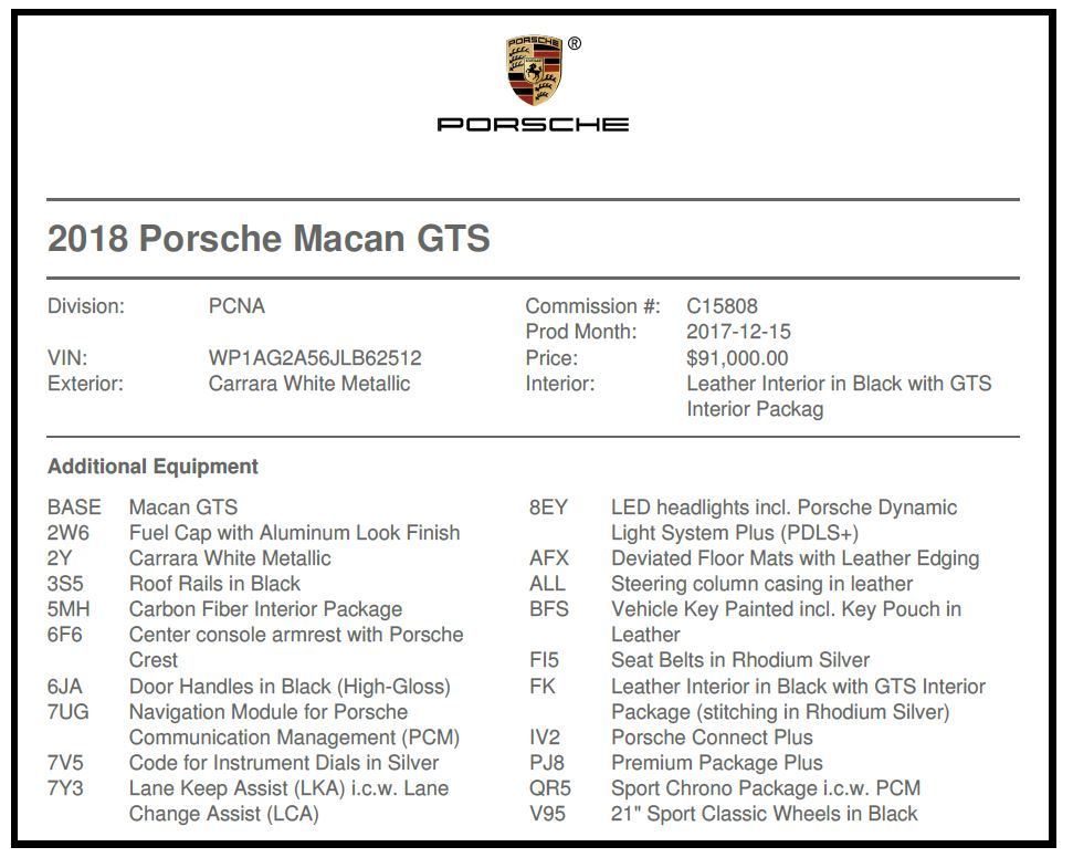 2018 Porsche Macan - 2018 Porsche Macan GTS, 20k Miles, High MSRP ($91k), 1 owner, under factory warraty - Used - VIN WP1AG2A56JLB62512 - 20,000 Miles - 6 cyl - AWD - Automatic - SUV - White - Huntington, NY 11743, United States