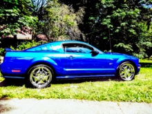 Washed waxed and in the sun , Koni Air shocks in the rear new Eboch Springs all around , 255/35/R20s Toyo  Z Rated tires Shelby razor rims . American Muscle race suspension!