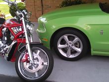 My Screamin Eagle V-Rod with my Mustang