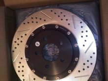 14 in Zinc coated Shelby 2 Piece Cross Drilled Slotted Front Rotors