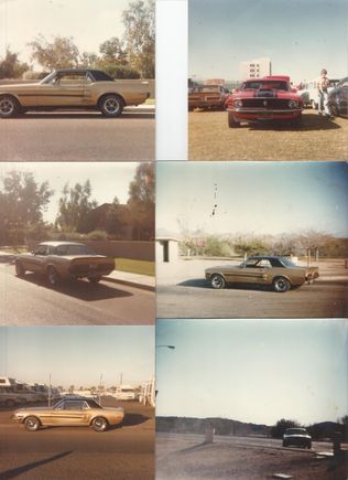 1. In Front of Az. Apartment 2. Local Car Show in Az. 3. Apartment Shot 4. Reststop on way toAz. 5. Parked at School. 6. Rest Stop. That's it For The 68 GT/CS