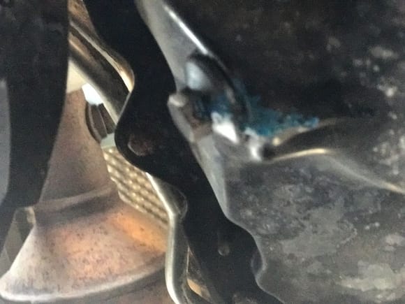 I just bought a 2005 mustang and i was gonna give it a oil change. What is the blue stuff on the oil drain plug