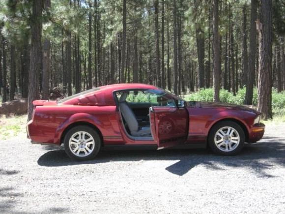 from the side before scoops and new spoiler were added.....with Roush side window scoop.