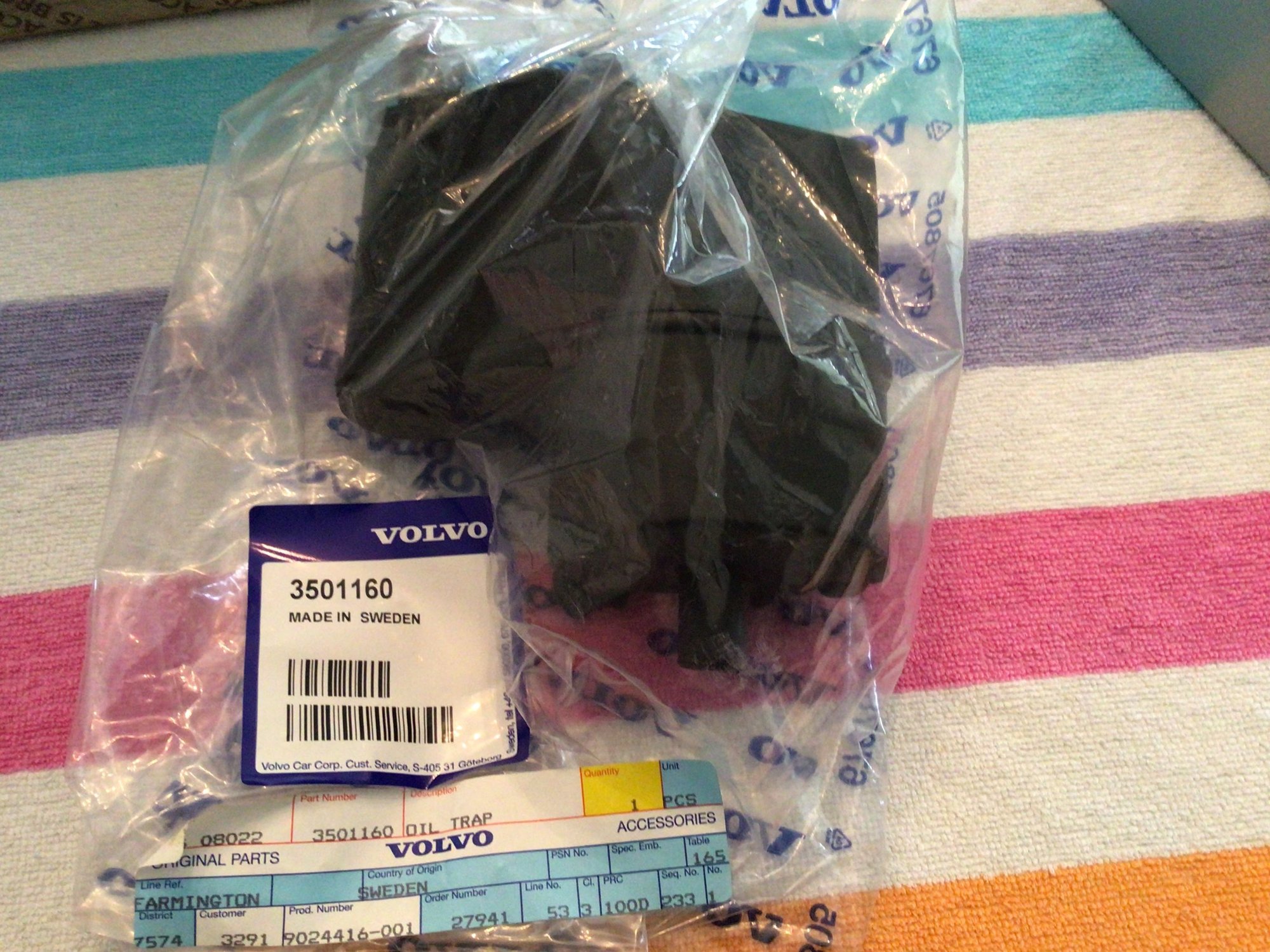 Engine - Intake/Fuel - OE #3501160 Flame Trap NIB - New - All Years Volvo All Models - Hartford, CT 06119, United States