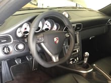 Porsche 997 Turbo with DCTMS sportive flat bottom steering wheel installed