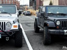 2 Jeeps, alongside the Mopar guys.