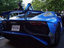 Stunning color on this Lamborghini Aventador SV at Katie's Cars And Coffee in Virginia. Photos taken by Mike Hermann.