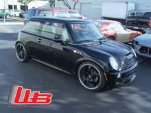 Mini Cooper on 19&quot; HRE 545R with Gloss Black center and chrome lip.