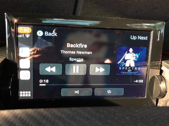 CarPlay displaying album artwork from Apple Music