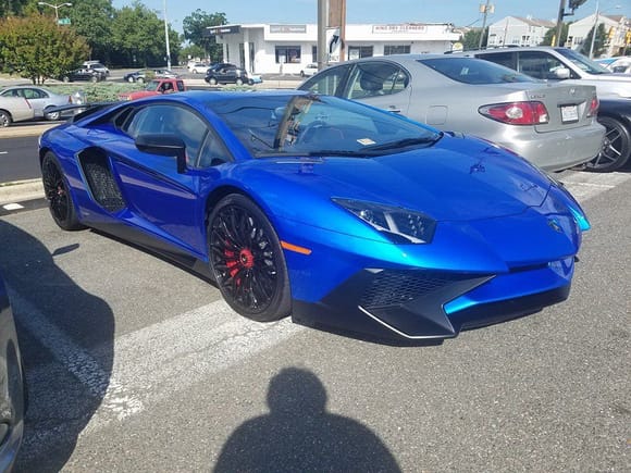 What a marvelous color on this Lamborghini Aventador LP 750-4 Superveloce spotted at Lexus Of Alexandria in Virginia. Thanks to Gian Nair.