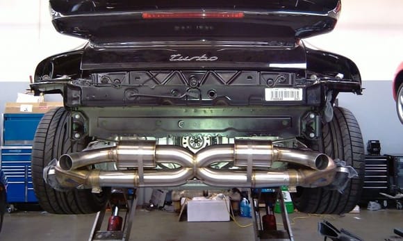 GMG Exhaust Mounted to Car
