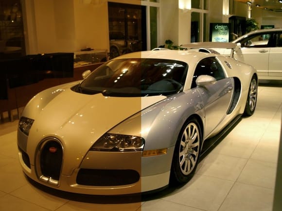 Photo of a Veyron I took at Gold Coast Bentley. Some basic color correction and levels adjustments.