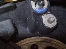 That's my screwdriver pointing to the crushed cable