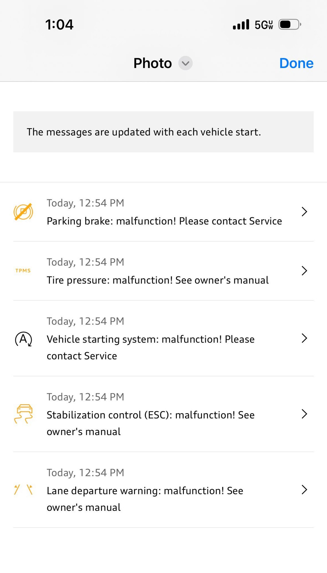 Q5 at 1100 miles. Warning lights during drive. AudiWorld Forums