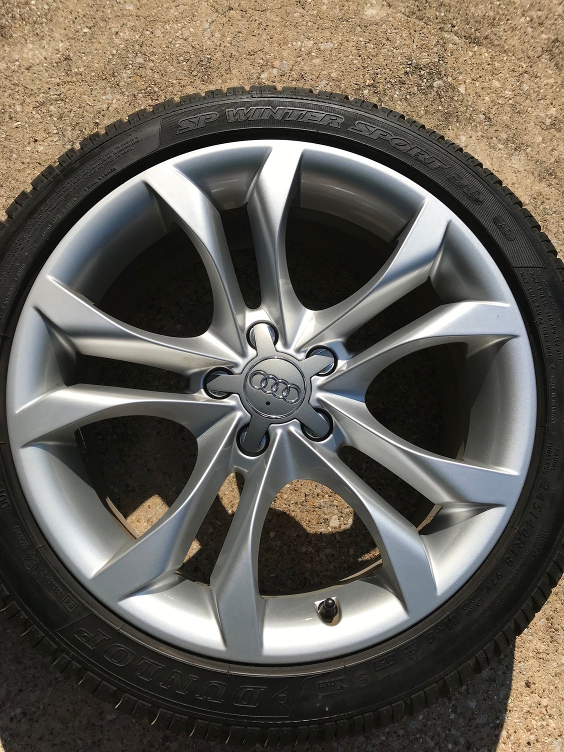 Audi A5 18" Audi OEM Winter Tire and Wheel Package with Dunlop Tires