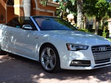 My 2014 Glacier White S5 with 2-tone red/black leather interior. My 6th Audi vehicle since 2005