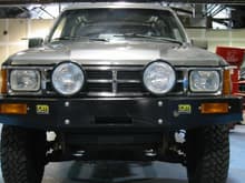 1987 TOYOTA SR5 4Runner Turbo (22RTE)
200mm H4 (55/100)
Rallye 2000 - Driving Lense (100w)
2in Lift
BFG Mud Terrain T/A
3in turbo back exhaust
Class 4 Trailer hitch
TJM Bumper
NWOR skid protection front and rear
HKS Profec B boost controller