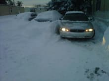 my car is in the middle, my dads is on the left. my moms is dug out