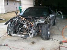Removed core support and inner fender rail