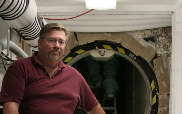 me at the main hatch of space shuttle Atlantis (2)