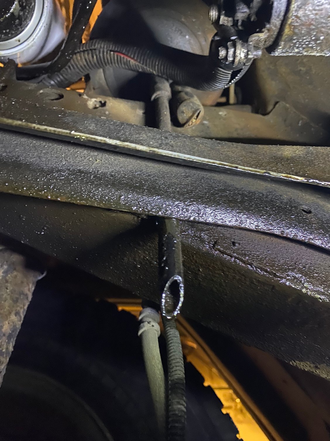 From the ground facing up 