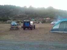 Camping on the coast on the way to Ave of the Giants