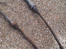 Old cable on the left woth "New" cavle on right. Passenger side.