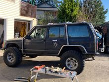 Then the upright to the top. It’ll line up with the cross bar.