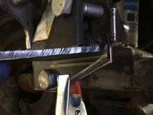 I utilized the mounting tabs from the kit. Since the stabilizer mount is at an angle from the track bar mount, I needed a shelf to mount the tab.