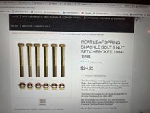 Leaf spring bolts and nuts