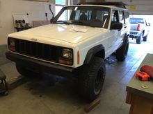 3.5 inch lift and the tires fit nice. The lift was crap but the tires fit. So I don't care.