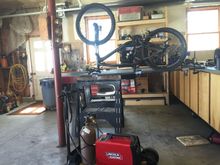 Playing with ideas to mount a bike to it.