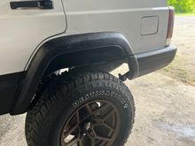 Rear flare and bumper trim installed 